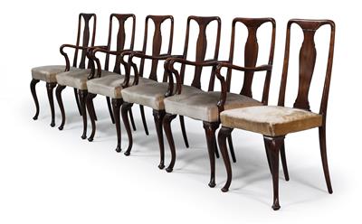 Satz von vier Armsesseln und zwei Sesseln, - Saisonabschluss-Auktion Bilder Varia, Antiquitäten, Möbel/Design