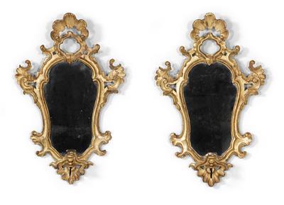Paar italienische Barockwandspiegel, - Sommerauktion - Bilder Varia, Antiquitäten, Möbel/ Design