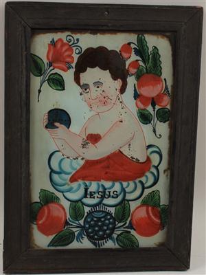 Hinterglasbild Jesusknabe, - Summer-auction