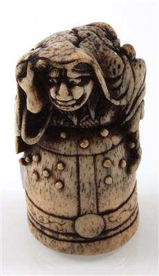 Netsuke der Kyohime auf Tempelglocke, - Summer-auction