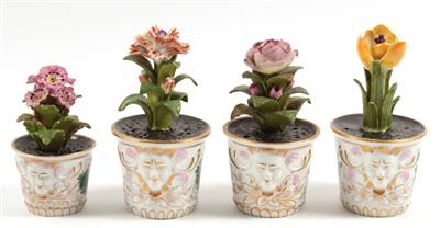 4 kleine Blumenstöcke, - Sommerauktion - Bilder Varia, Antiquitäten, Möbel