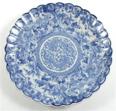 Blau-weißer Teller, - Antiquariato e Dipinti