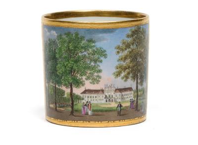 Vue du Chateau de Maisance à Hetzendorf - vedute cup, - Starožitnosti (Nábytek, Sochařská díla, Sklo, Porcelán)