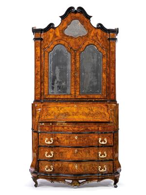 Barocker italienischer Schreibaufsatzschrank, - Antiquitäten (Möbel, Skulpturen, Glas und Porzellan)