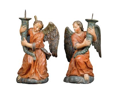 Barockes Leuchterengel Paar, - Antiquitäten (Möbel, Skulpturen, Glas und Porzellan)