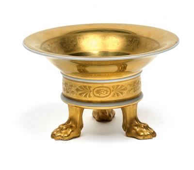 Goldener Tafelaufsatz als Zuckerschale, - Antiquitäten (Möbel, Skulpturen, Glas und Porzellan)