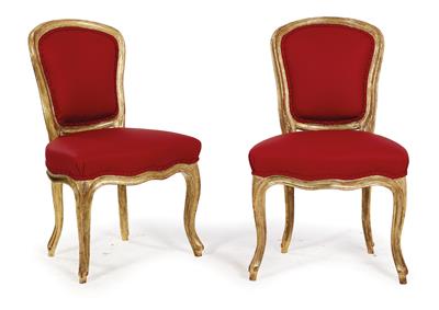 Pair of Baroque chairs, - Starožitnosti (Nábytek, Sochařská díla, Sklo, Porcelán)