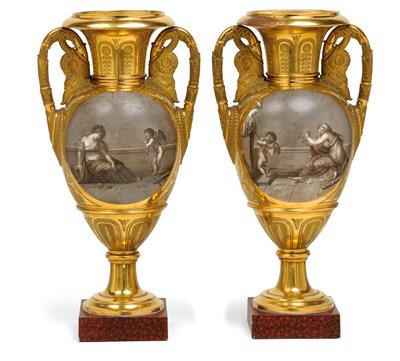 Paar elegante Vasen, - Antiquitäten (Möbel, Skulpturen, Glas und Porzellan)