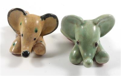 Zwei kleine Elefanten, - Winter-Auktion (Antiquitäten, Bilder, Möbel, Teppiche, Design)