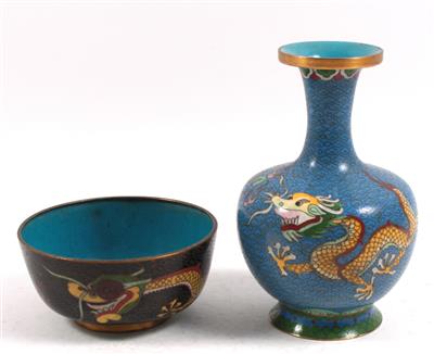 Cloisonné-Vase und Schale, - Starožitnosti, Obrazy