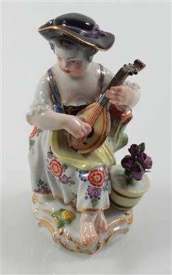 Sitzende musizierende junge Dame, - Antiques and Paintings