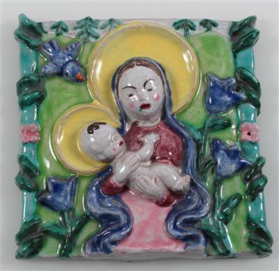 Walter Bosse, Kleines Wandrelief "Madonna mit Kind", - Antiquitäten & Bilder