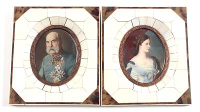 Kaiser Franz Joseph I. und Elisabeth, - Antiquitäten & Bilder