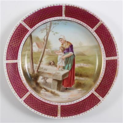 1 kleiner Wandteller, - Antiques and Paintings