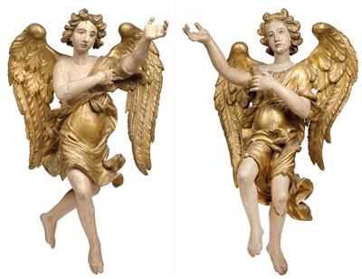 Pair of baroque angels, - Starožitnosti (Nábytek, Sochařská díla)