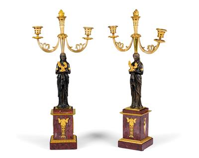 Pair of Empire candelabras, - Oggetti d'arte