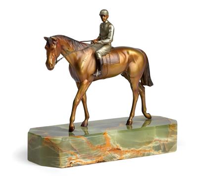 Wiener Bronze - Jokey mit Pferd, - Antiquitäten & Möbel