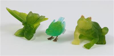 Schmetterling, Frosch und Vogel, - Starožitnosti, Obrazy