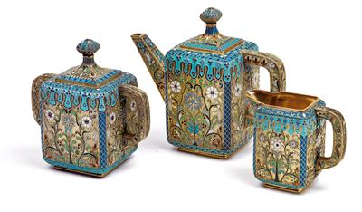 Cloisonné Teegarnitur, - Antiques and Paintings