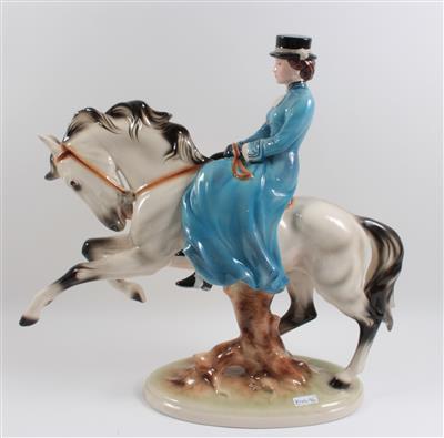 Reiterin (Kaiserin Elisabeth zu Pferd), - Antiquitäten & Bilder