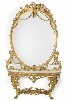 Prunkvolle Spiegelaufsatzkonsole, - Summer-auction