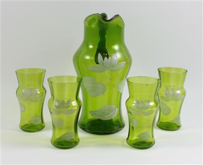 Krug und 4 Gläser, - Summer-auction