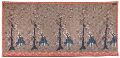 Indonesien, Java, Textil mit Batik-Färbung: Ein altes und signiertes, sogenanntes 'Rotkäppchen-Tuch'. - Letní aukce