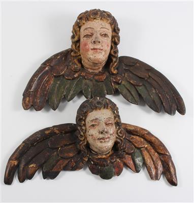 Paar geflügelte Engelsköpfe, - Summer-auction