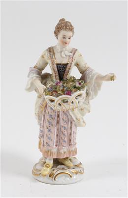 Frau mit Blumenkorb, - Antiques and Paintings