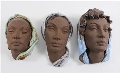 3 Wandmasken, - Antiquariato e Dipinti