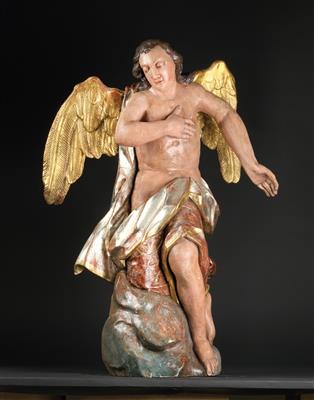 Baroque angel of the annunciation, - Starožitnosti (Nábytek, Sochařská díla, Sklo, Porcelán)