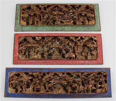 3 Holzschnitzereien, - Saisoneröffnungs-Auktion Antiquitäten & Bilder & Möbel und Design