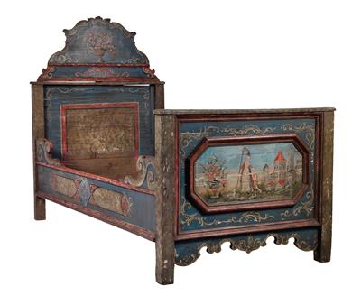 Bäuerl. Bett, - Saisoneröffnungs-Auktion Antiquitäten & Bilder & Möbel und Design