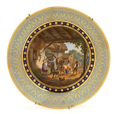 ‘Le Marchand de Veaux’ plate, - Starožitnosti (Nábytek, Sochařská díla, Sklo, Porcelán)