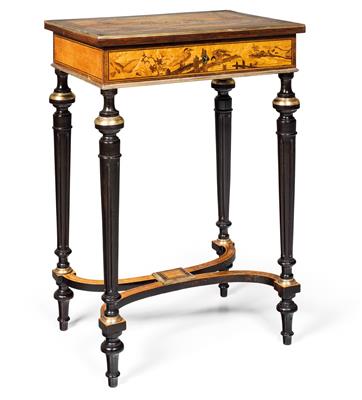 Exquisite marquetry-decorated dressing table, - Starožitnosti (Nábytek, Sochařská díla, Sklo, Porcelán)