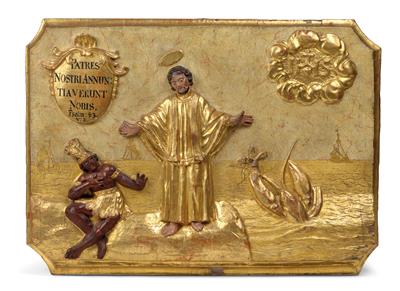 Saint Francis Xavier and the miracle of the crab, - Oggetti d'arte (mobili, sculture, vetri e porcellane)