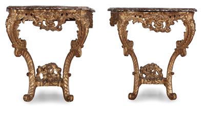 Pair of console tables, - Works of Art (Furniture, Sculptures, Glass ...