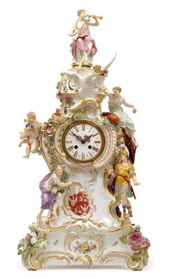 A clock and base with the Saxon-Polish coat-of-arms, - Oggetti d'arte (mobili, sculture, vetri e porcellane)
