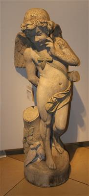 Gartenfigur "Putto in nachdenklicher Pose", - Antiquariato e Dipinti