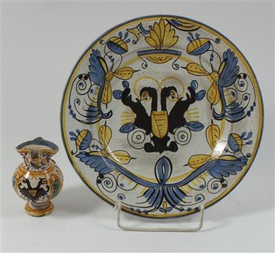 Miniatur Schnabelkrug und Teller mit Doppeladler - Antiques and Paintings