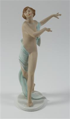 Tanzender weiblicher Akt mit Tuch - Saisonabschluß-Auktion Bilder, Möbel und Antiquitäten