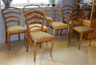 Zwei Armsessel und vier Sessel, - Saisonabschluß-Auktion Bilder, Möbel und Antiquitäten