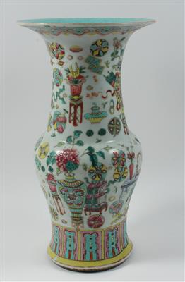 Famille rose Vase - Saisoneröffnungs-Auktion Antiquitäten & Bilder