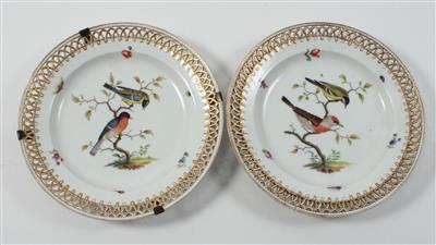 Paar Vogel-Teller, - Antiques and Paintings