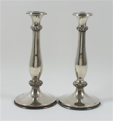 Paar Wiener Silber Kerzenleuchter von 1840, - Antiquariato e Dipinti