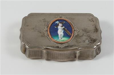 Wiener Silber Deckeldose mit Innenvergoldung, - Saisoneröffnungs-Auktion Antiquitäten & Bilder