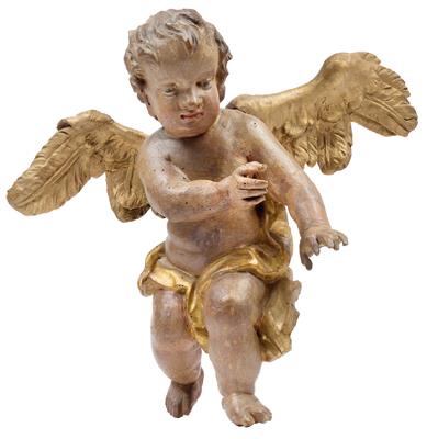 A Baroque angel, - Starožitnosti (Nábytek, Sochařská díla, Sklo, Porcelán)