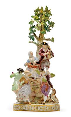 A tree group with 6 individuals, - Oggetti d'arte (mobili, sculture, vetri, porcellane)