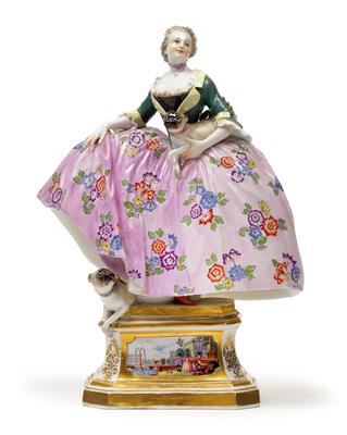A lady member of the Order of the Pug, - Works of Art (Furniture, Sculptures, Glass, Porcelain)