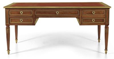 Bureau plat, - Works of Art (Furniture, Sculptures, Glass, Porcelain)